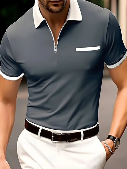 Herren Golfshirt Leicht atmungsaktiv V-Ausschnitt - BerlinGlamour