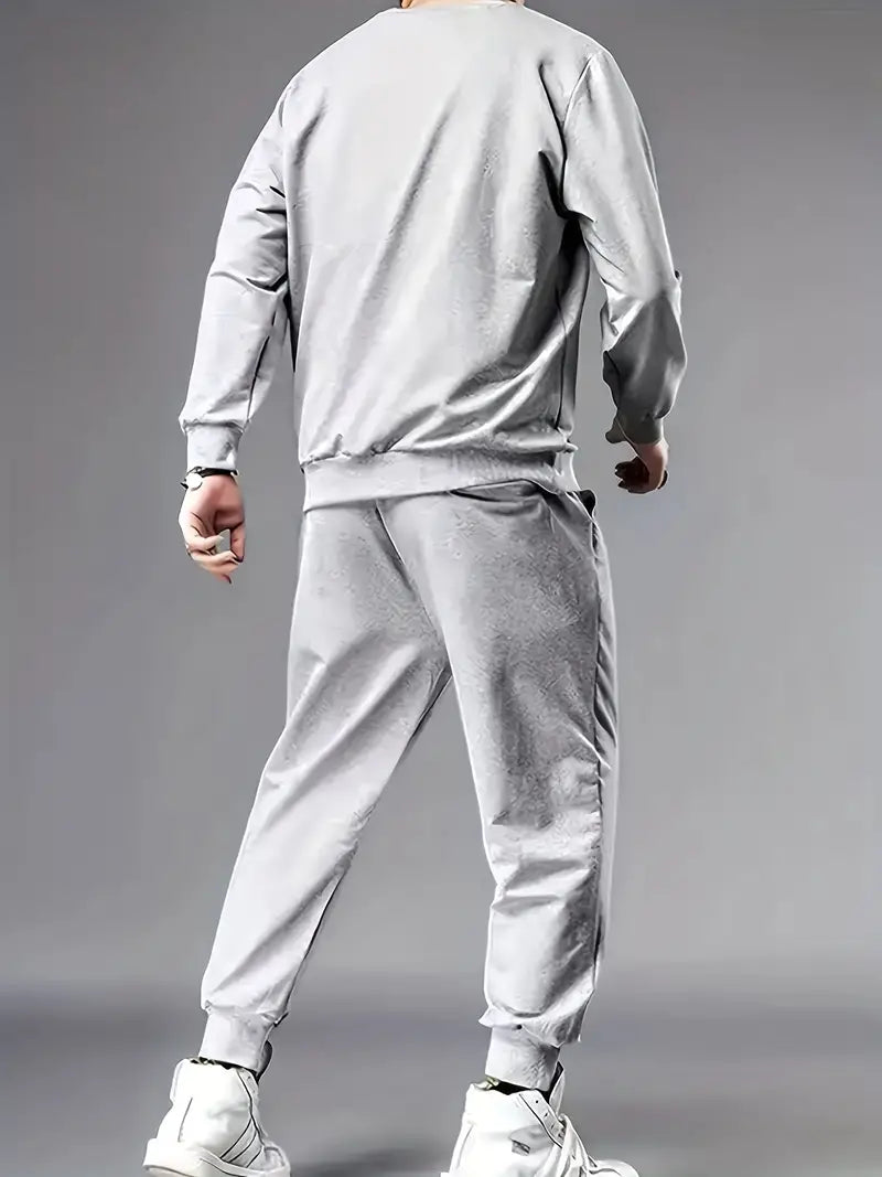 Einfacher Herren Jogginganzug Schwarz Bequem