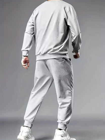 Einfacher Herren Jogginganzug Schwarz Bequem