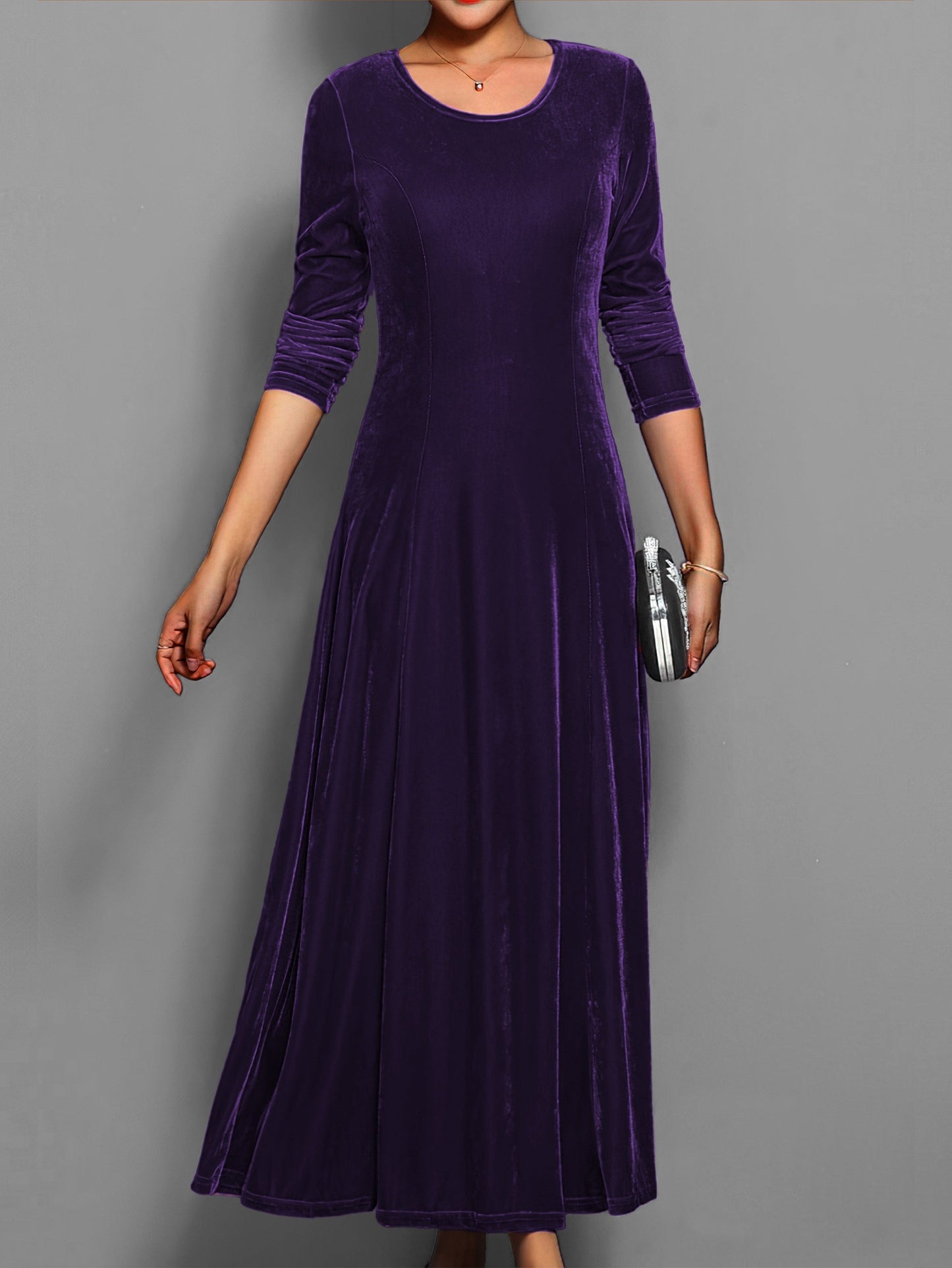 Damen Kleid Lang Slim Fit Abendkleid Elegант