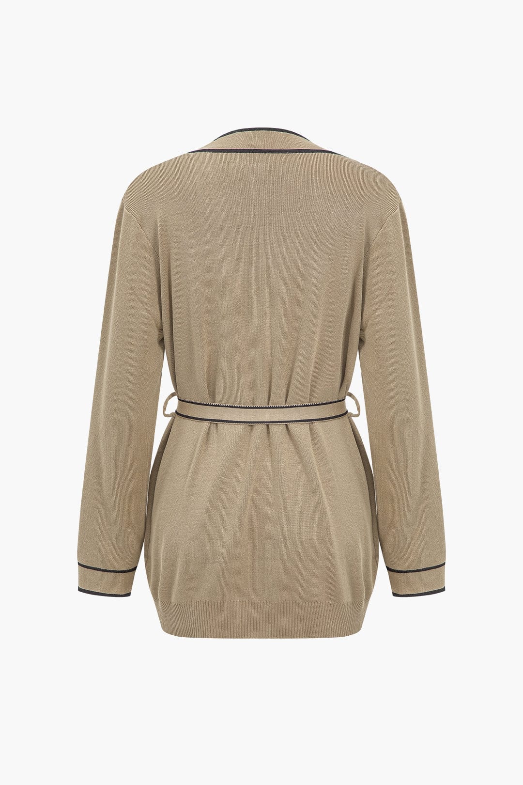 Elegantes Strick-Set mit Gürtel-Cardigan und Weitbein-Hose Damen