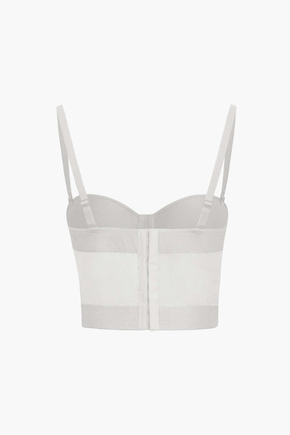 Bustier-Top Figurbetont Mit Bügel-Cups und Mesh-Struktur
