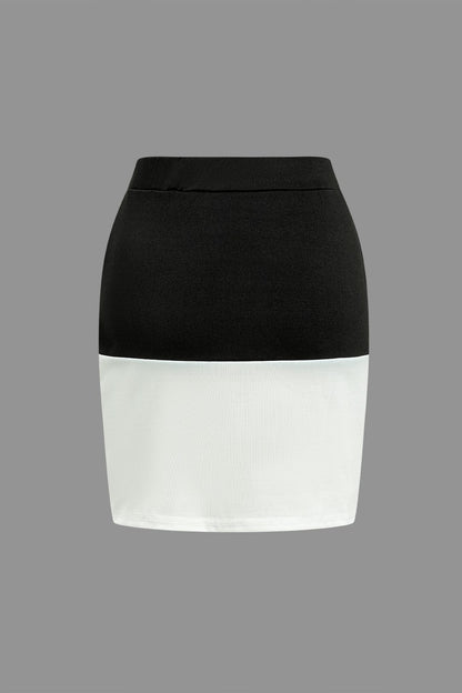 Elegantes Zweiteiler Set Minirock Damen