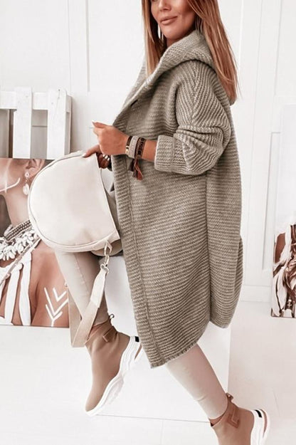 Strickjacke mit Kapuze Weich Warm Locker