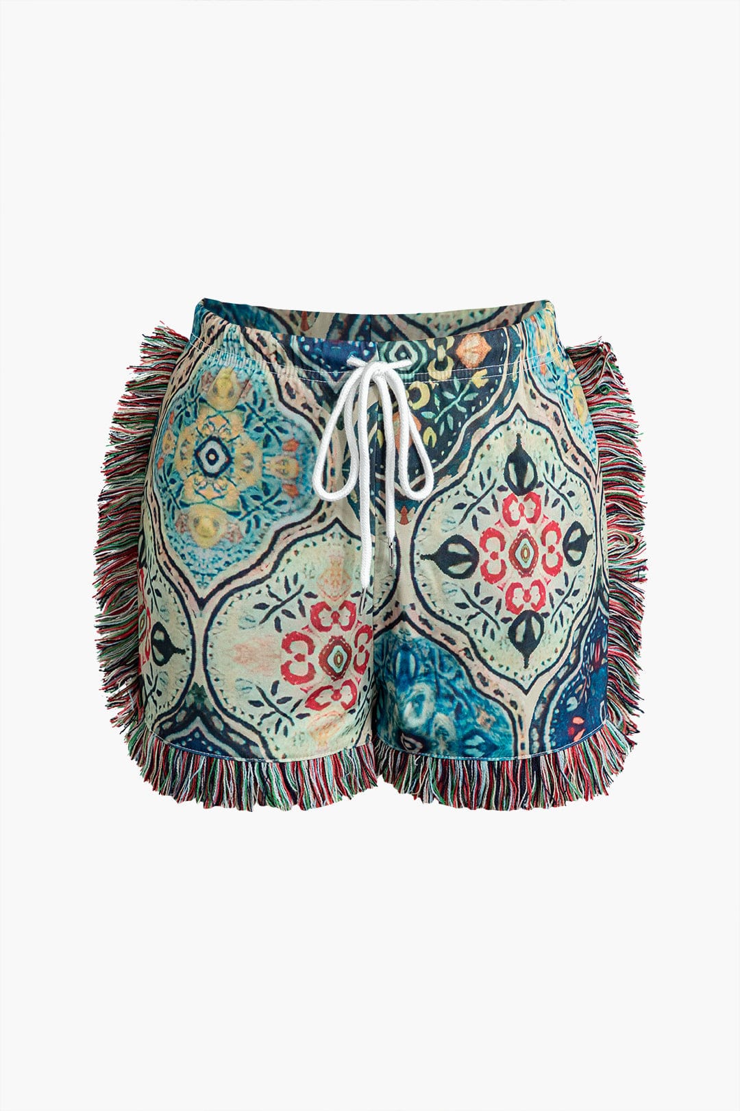 Boho-Zweiteiler-Set mit Fransen und Blumenprint