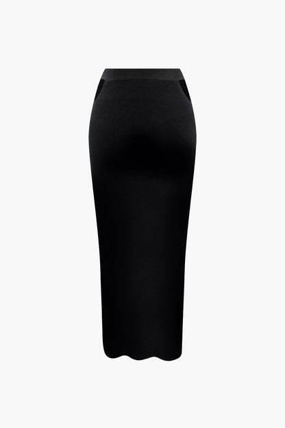Elegantes Strick-Zweiteiler-Set Damen Gürtel