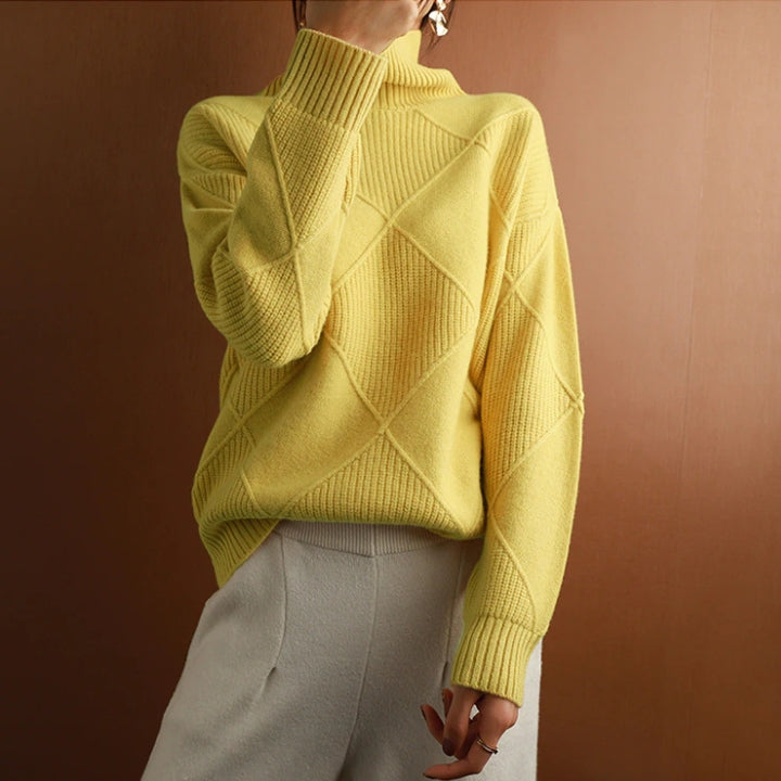 Weicher Rollkragenpullover Zopfmuster Frauenpullover - BerlinGlamour