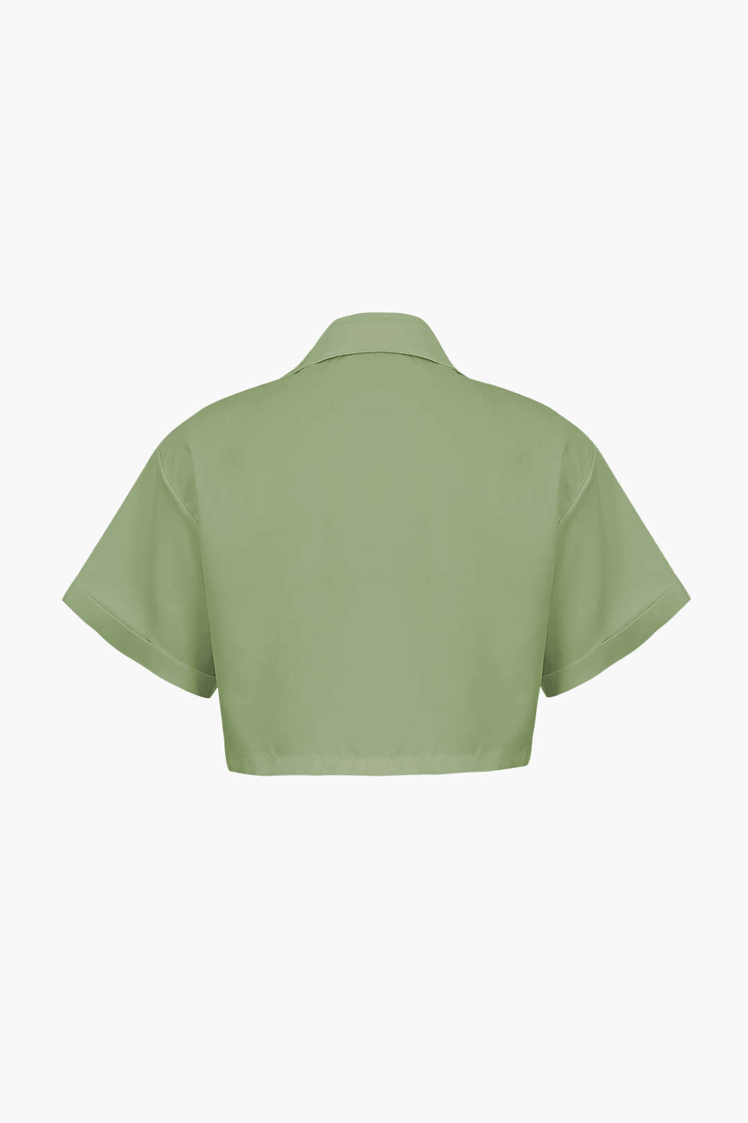 Kurzarmshirt Damen Crop Top mit Kragen Modern