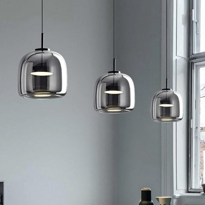 Glas-Hängelampe Rauchgrau Modern Elegant Dimmbar