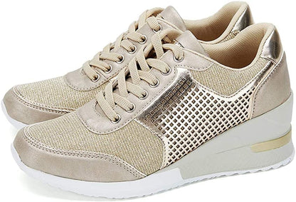 Hohe Sneaker Damen Keilabsatz Orthopädisch Bequem