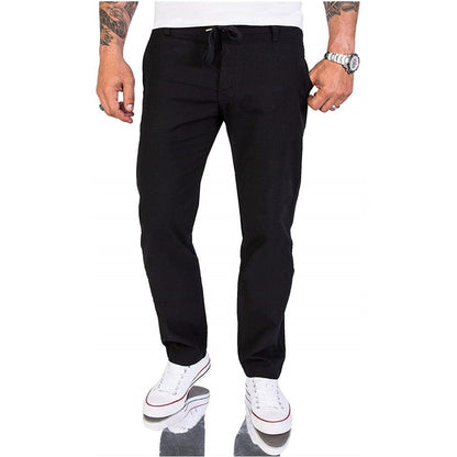 Herren Hose Bequem Baumwoll Casual Einfarbig