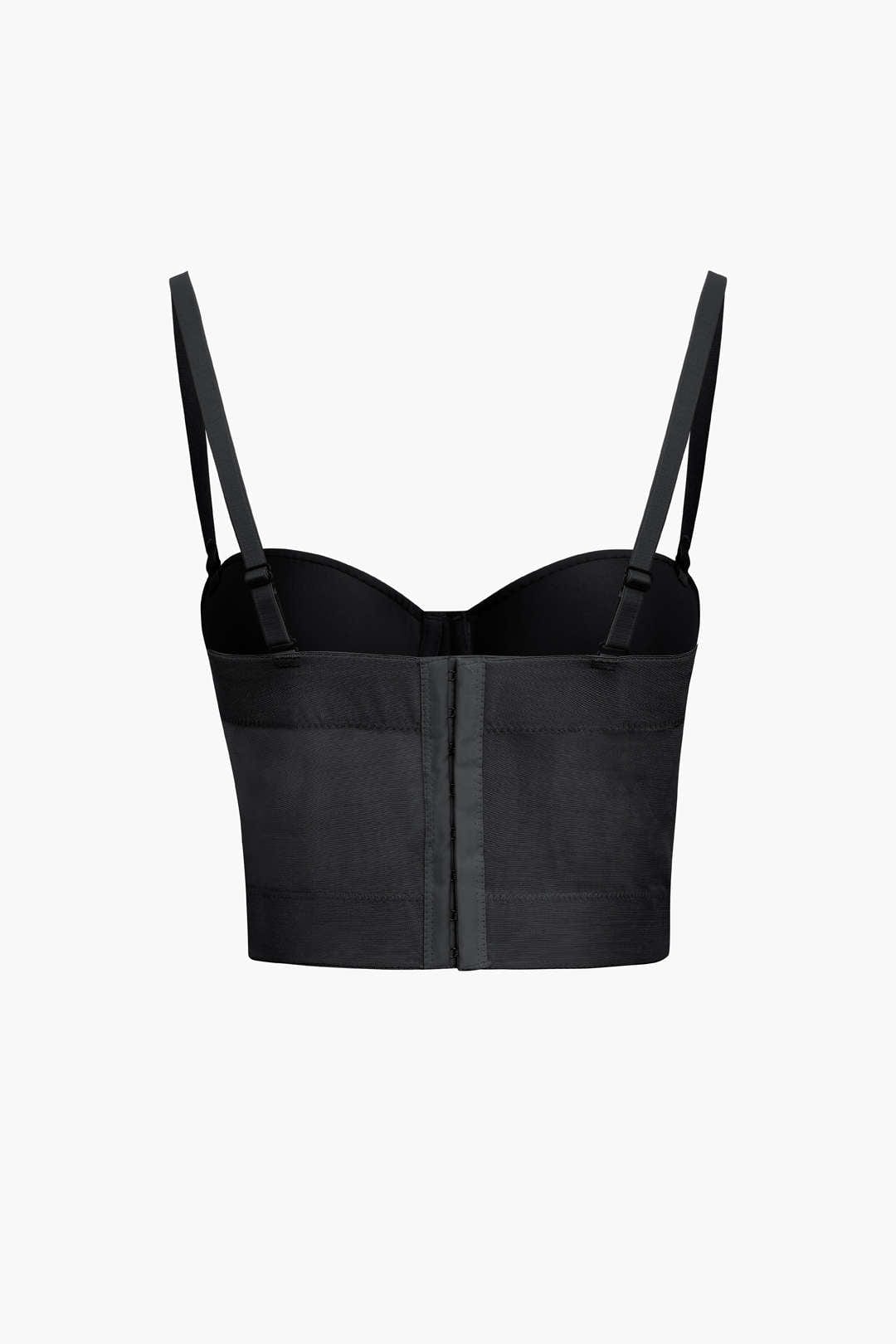 Bustier-Top Figurbetont Mit Bügel-Cups und Mesh-Struktur