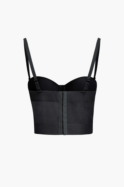 Bustier-Top Figurbetont Mit Bügel-Cups und Mesh-Struktur
