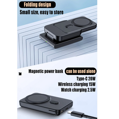 Magnetische Powerbank Station 3in1 Schnelllade Magsafe