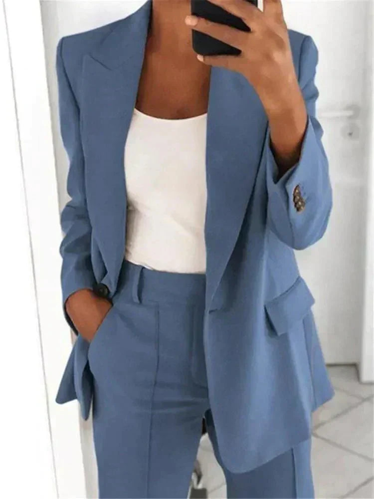 Damen Hosenanzug Elegante Jacke Satz Business