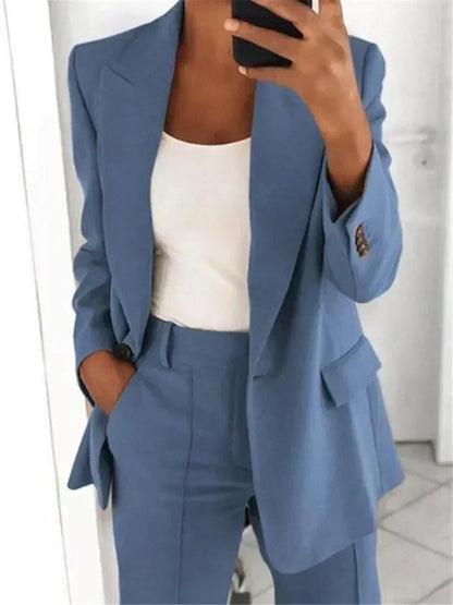 Damen Hosenanzug Elegante Jacke Satz Business