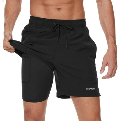 Herren Badeshorts 2-in-1 Zweilagig Mit Kordelzug - BerlinGlamour