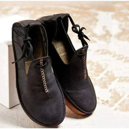 Damen Lederschuhe Herbst Stilvolle Schuhe Schwarz