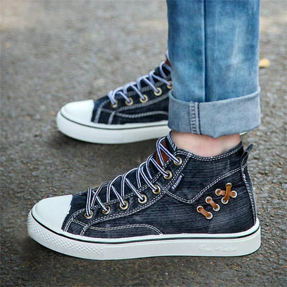 Freizeitschuhe Denim Schnürschuhe Frauen Mode