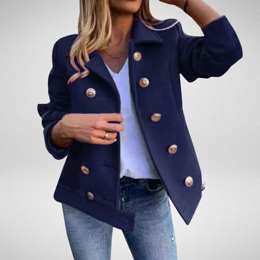 Maßgeschneiderte Peacoat Damen Zweireiher Elegante Knöpfe