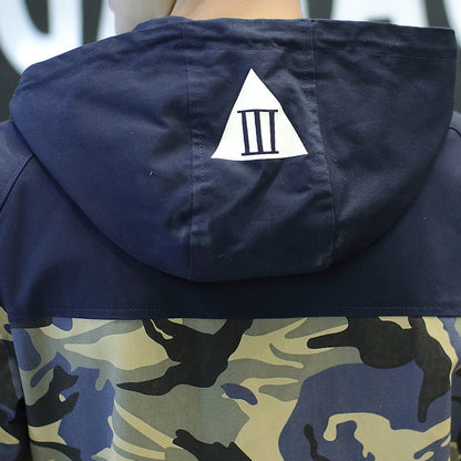 Herren Camouflage-Jacke Leicht Kapuze Elastisch