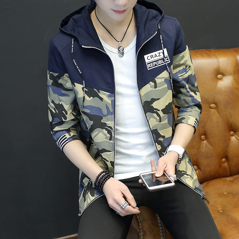 Herren Camouflage-Jacke Leicht Kapuze Elastisch - BerlinGlamour