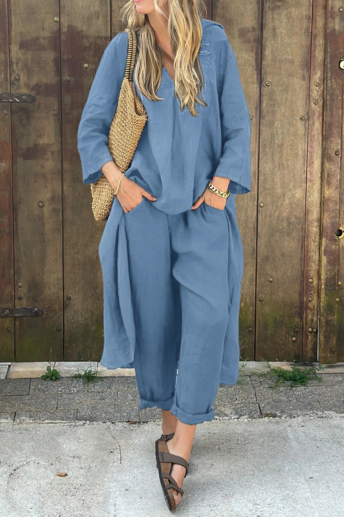 Damen 2-teiliges Strickanzug Set Bequem