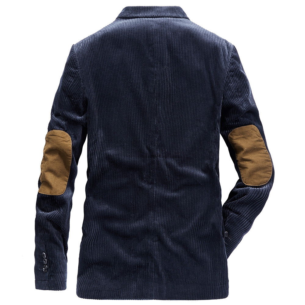 Herren Blazer Cord Freizeitjacke mit Blumenfutter Modern