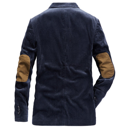 Herren Blazer Cord Freizeitjacke mit Blumenfutter Modern