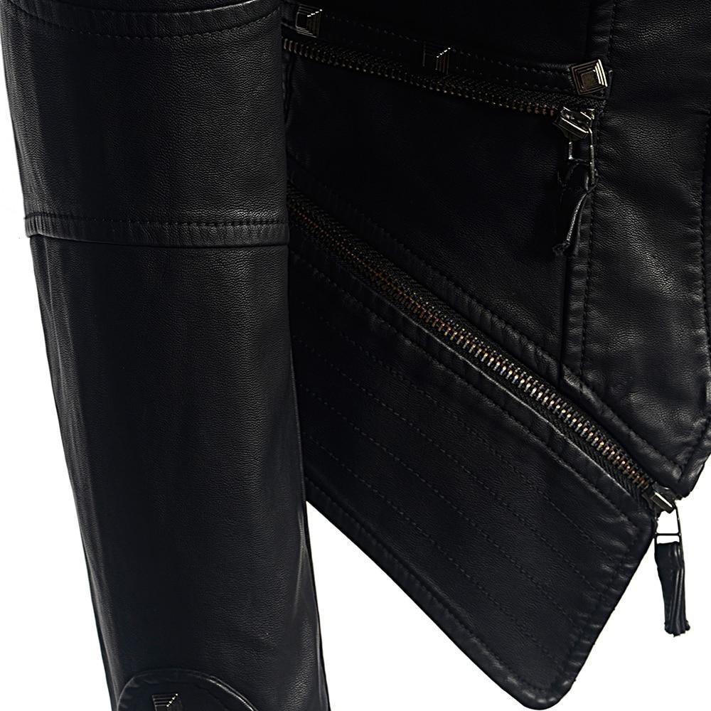 Lederbikerjacke Damen Slim Fit Modern