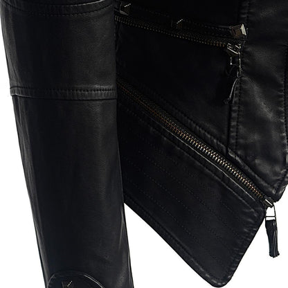 Lederbikerjacke Damen Slim Fit Modern