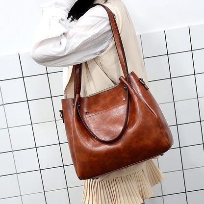 Damen Handtaschensatz 4-teilig mit Weinlese Muster
