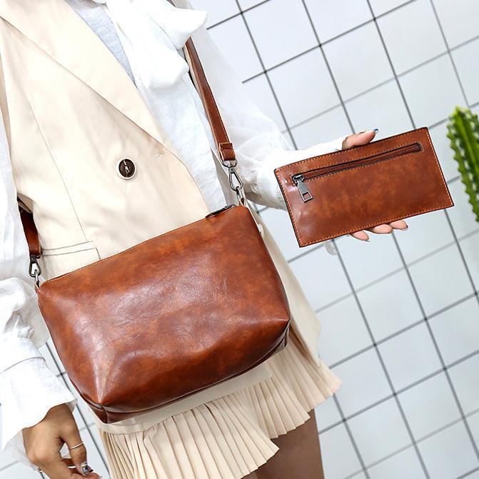 Damen Handtaschensatz 4-teilig mit Weinlese Muster