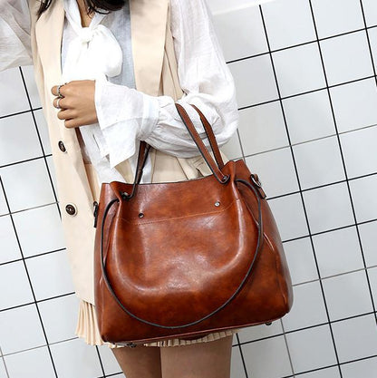 Damen Handtaschensatz 4-teilig mit Weinlese Muster