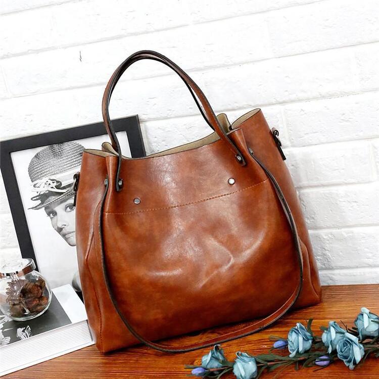 Damen Handtaschensatz 4-teilig mit Weinlese Muster