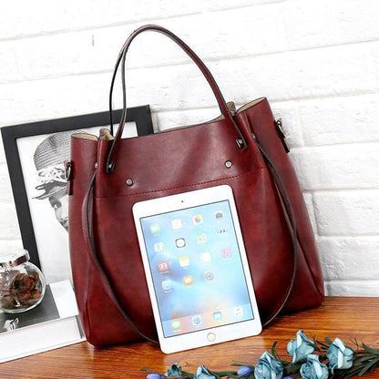 Damen Handtaschensatz 4-teilig mit Weinlese Muster