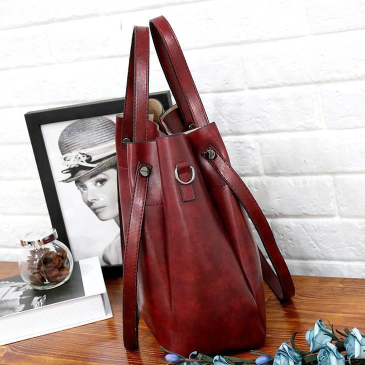 Damen Handtaschensatz 4-teilig mit Weinlese Muster