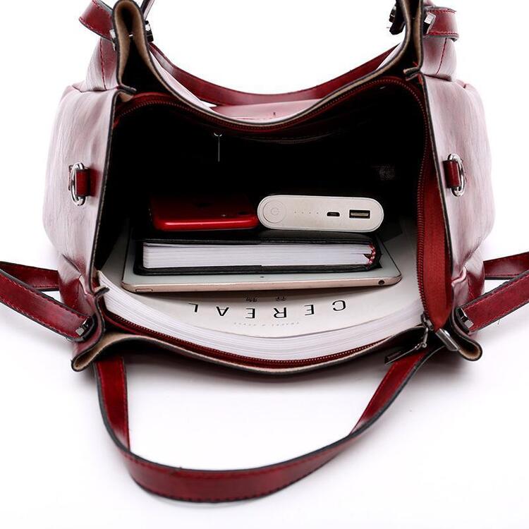 Damen Handtaschensatz 4-teilig mit Weinlese Muster
