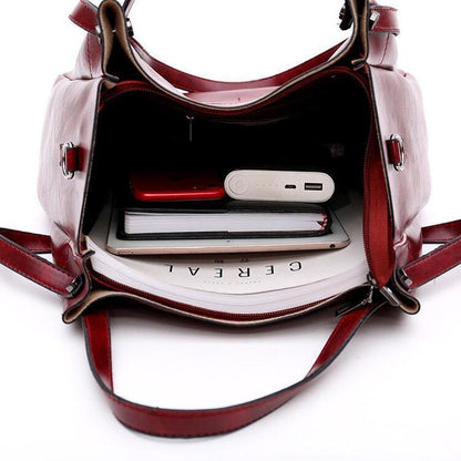 Damen Handtaschensatz 4-teilig mit Weinlese Muster