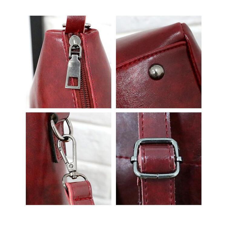 Damen Handtaschensatz 4-teilig mit Weinlese Muster