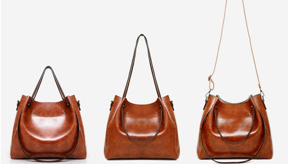 Damen Handtaschensatz 4-teilig mit Weinlese Muster