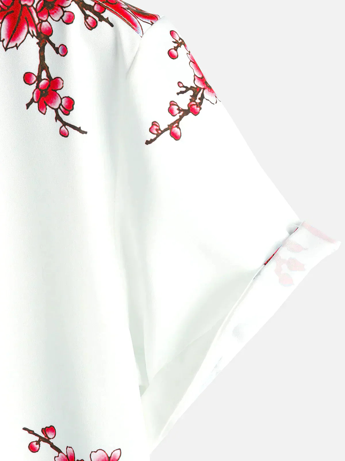 Sommerhemd Weiß Floral Kurzarm Hemd für Männer