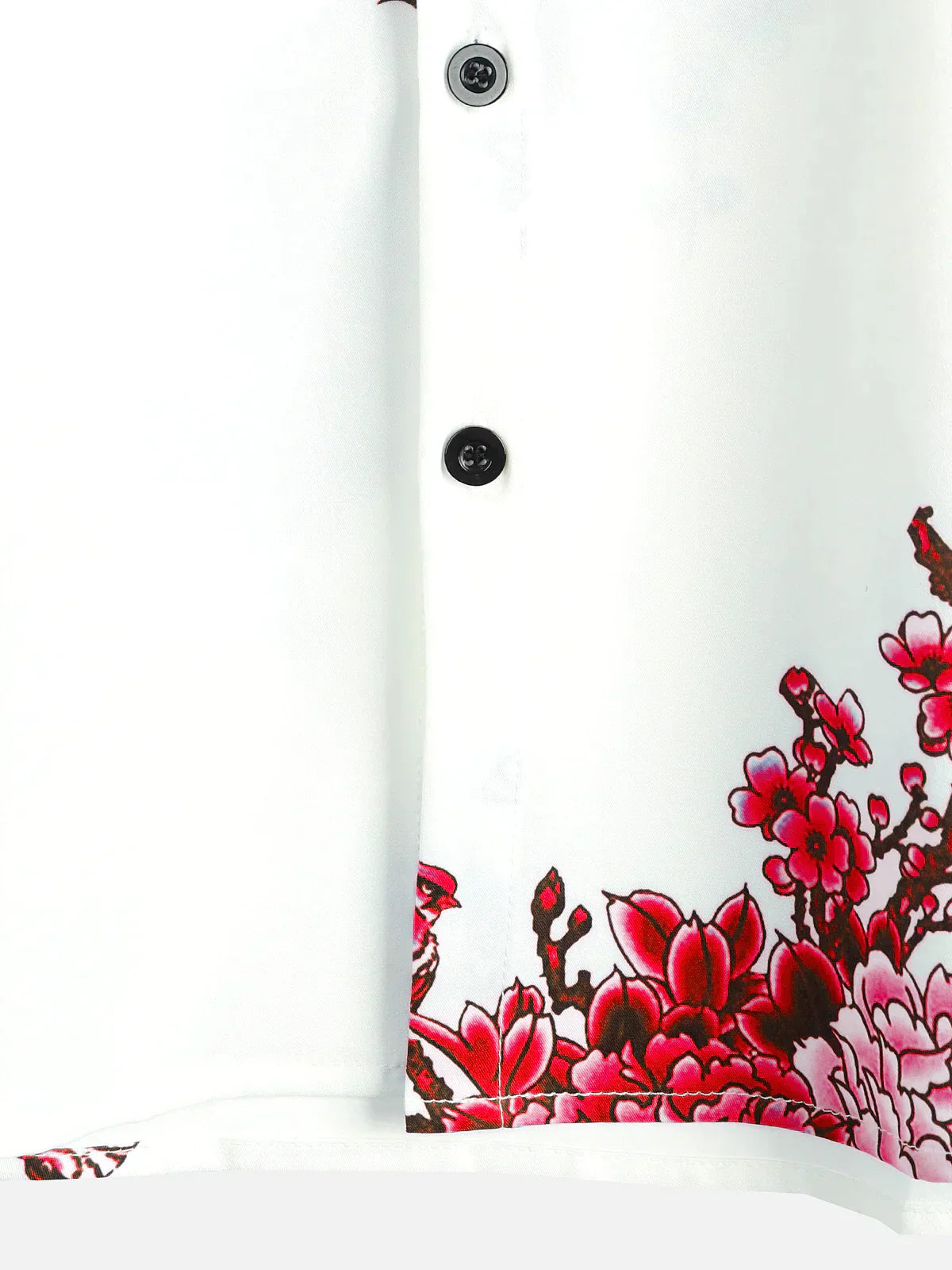 Sommerhemd Weiß Floral Kurzarm Hemd für Männer