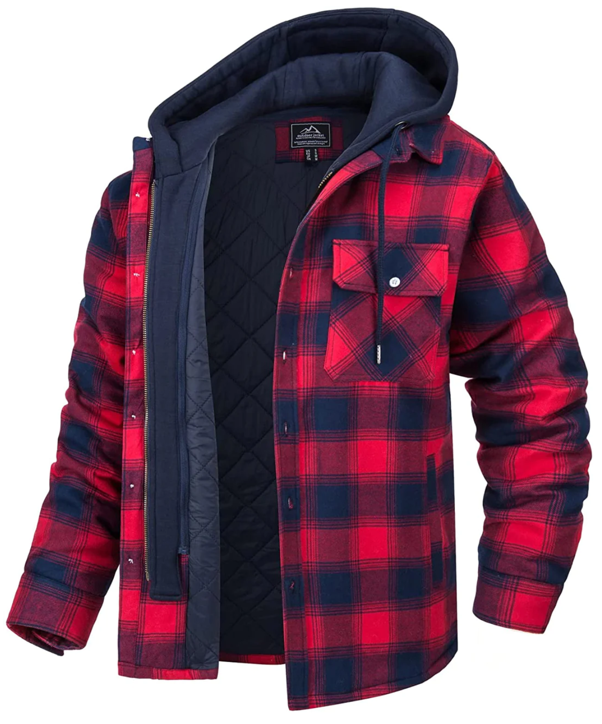 Kapuzenjacke Herren Kariert Modern Sportlich