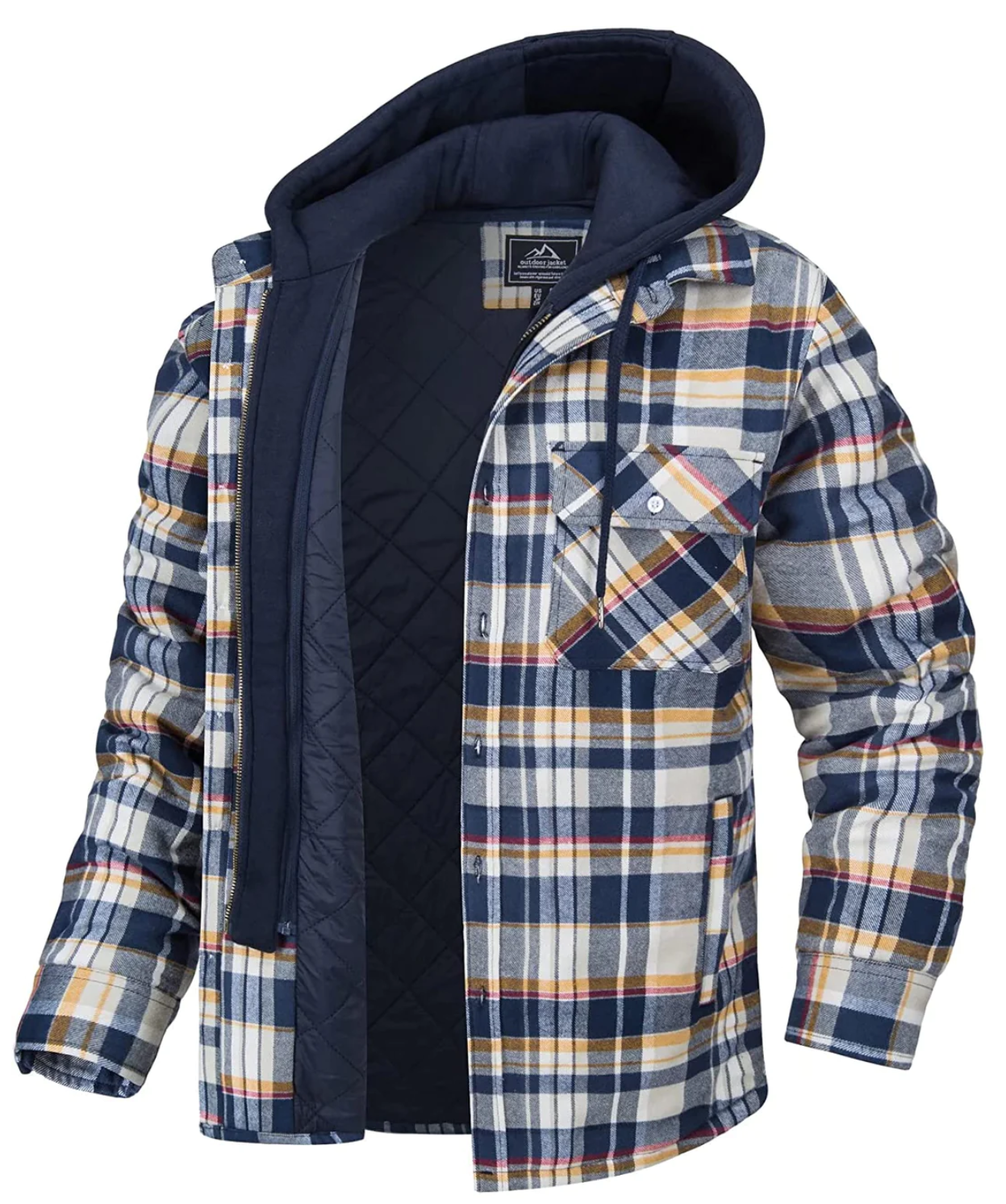 Kapuzenjacke Herren Kariert Modern Sportlich