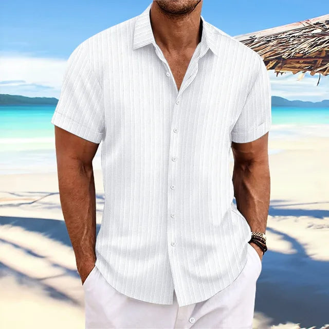 Baumwoll Hemd Herren Strandhemd Klassisch Leicht