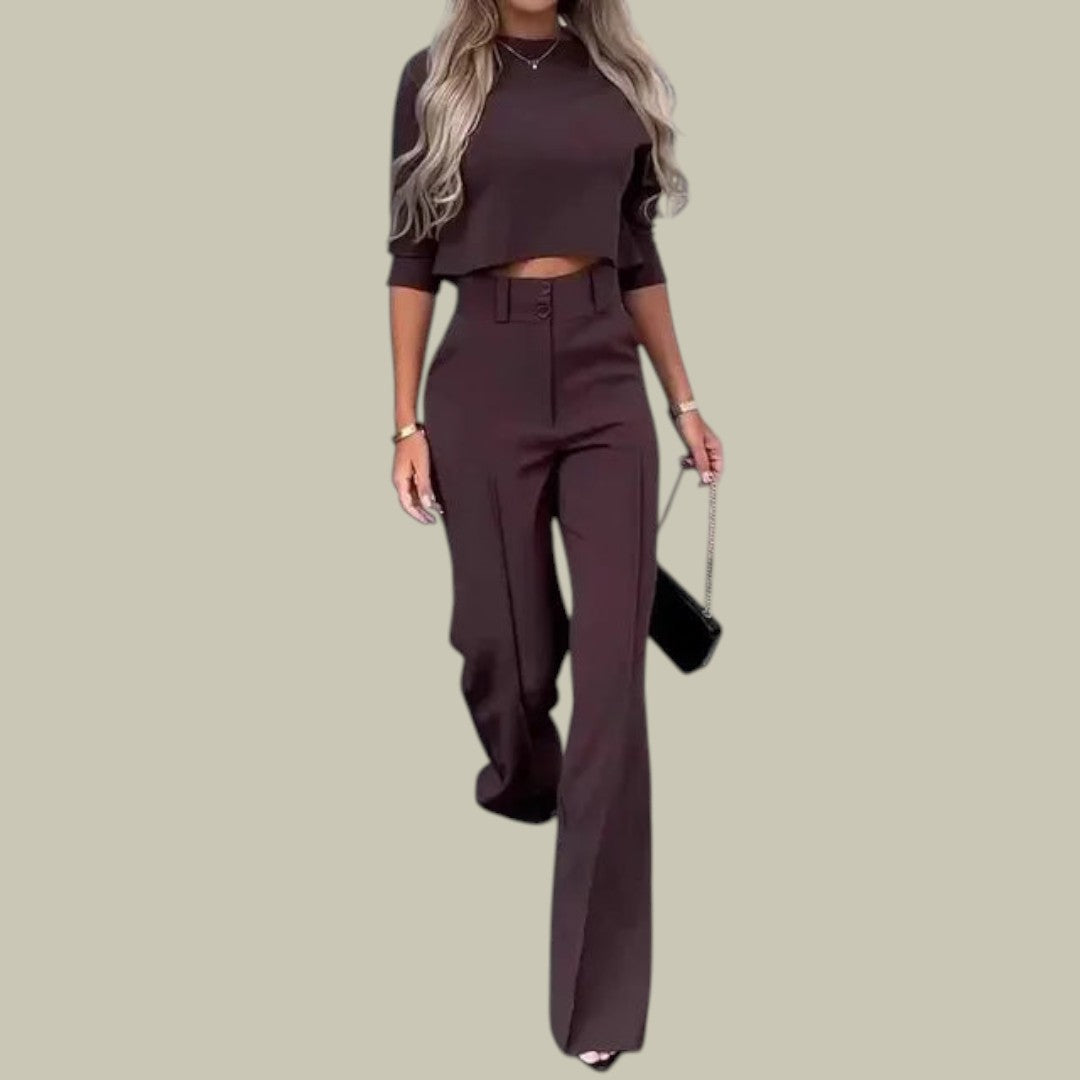 Damen Set Zweiteilig Stilvoll Elegantes Outfit