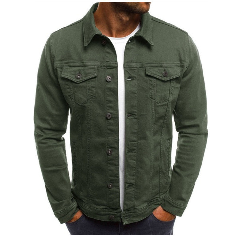 Herren Truckerjacke Overshirt mit Brusttaschen Modern