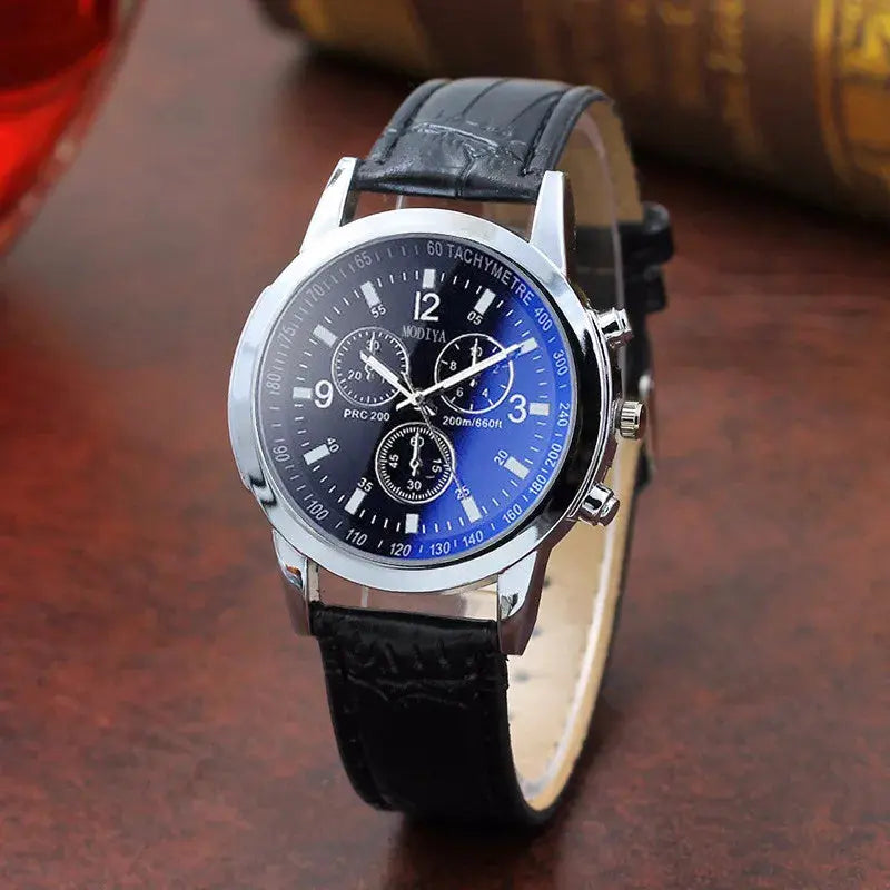 Herren Armbanduhr Edelstahl Elegant Schwarze Zifferblatt