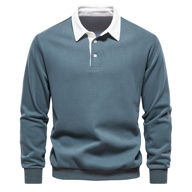 Herren Polo Shirt Langarm Klassisch Elegantes Design